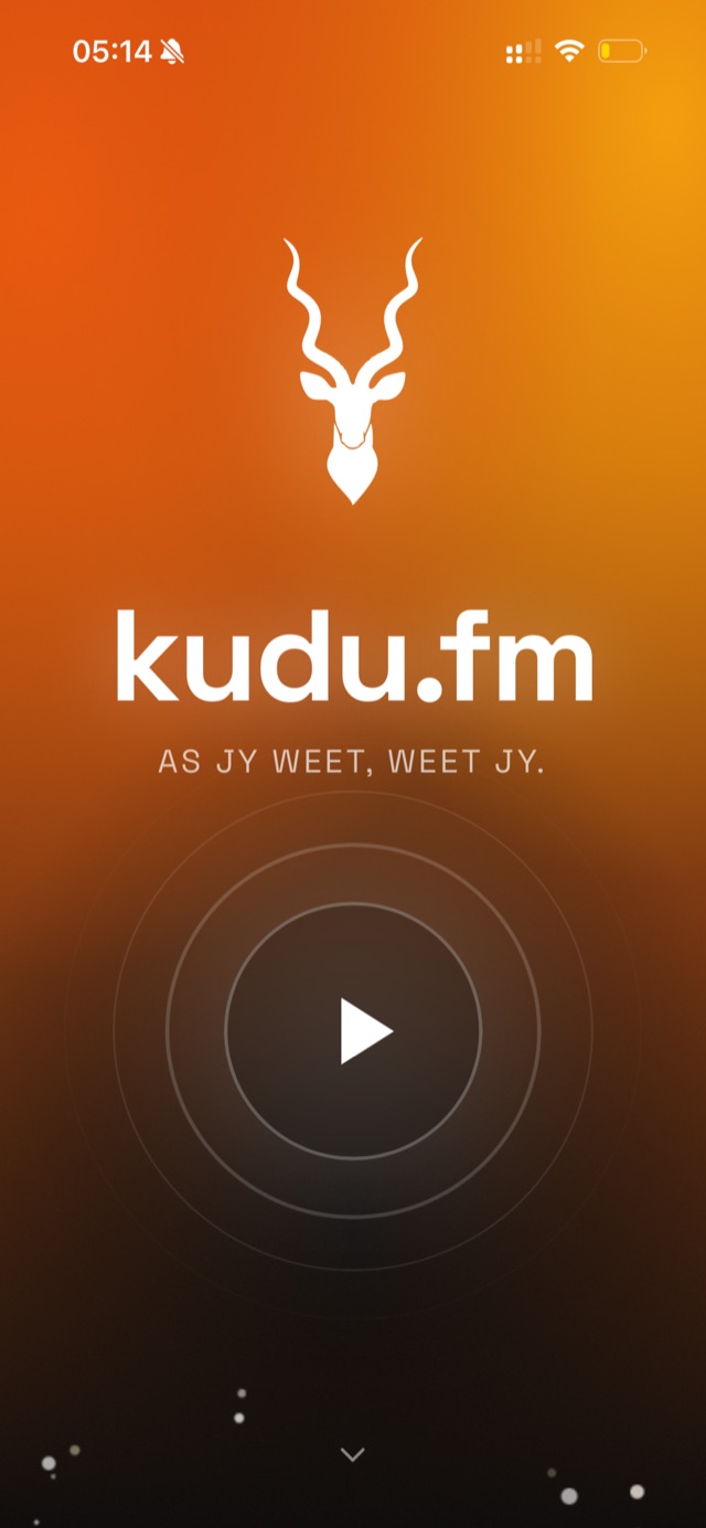 Die Kudu FM app op ’n iPhone